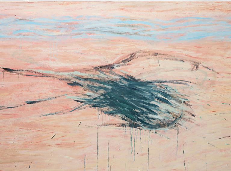 Mette Petri, oil on canvas, signed and dated Los Angeles 1987 on verso.