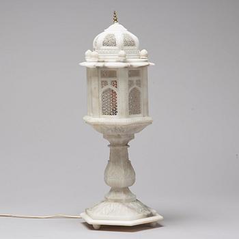 Bordslampa, alabaster, Agra, Indien.