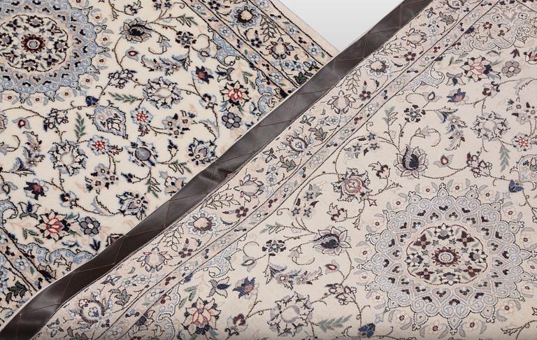 A Nain part silk runner carpet, 342 x 81 cm.