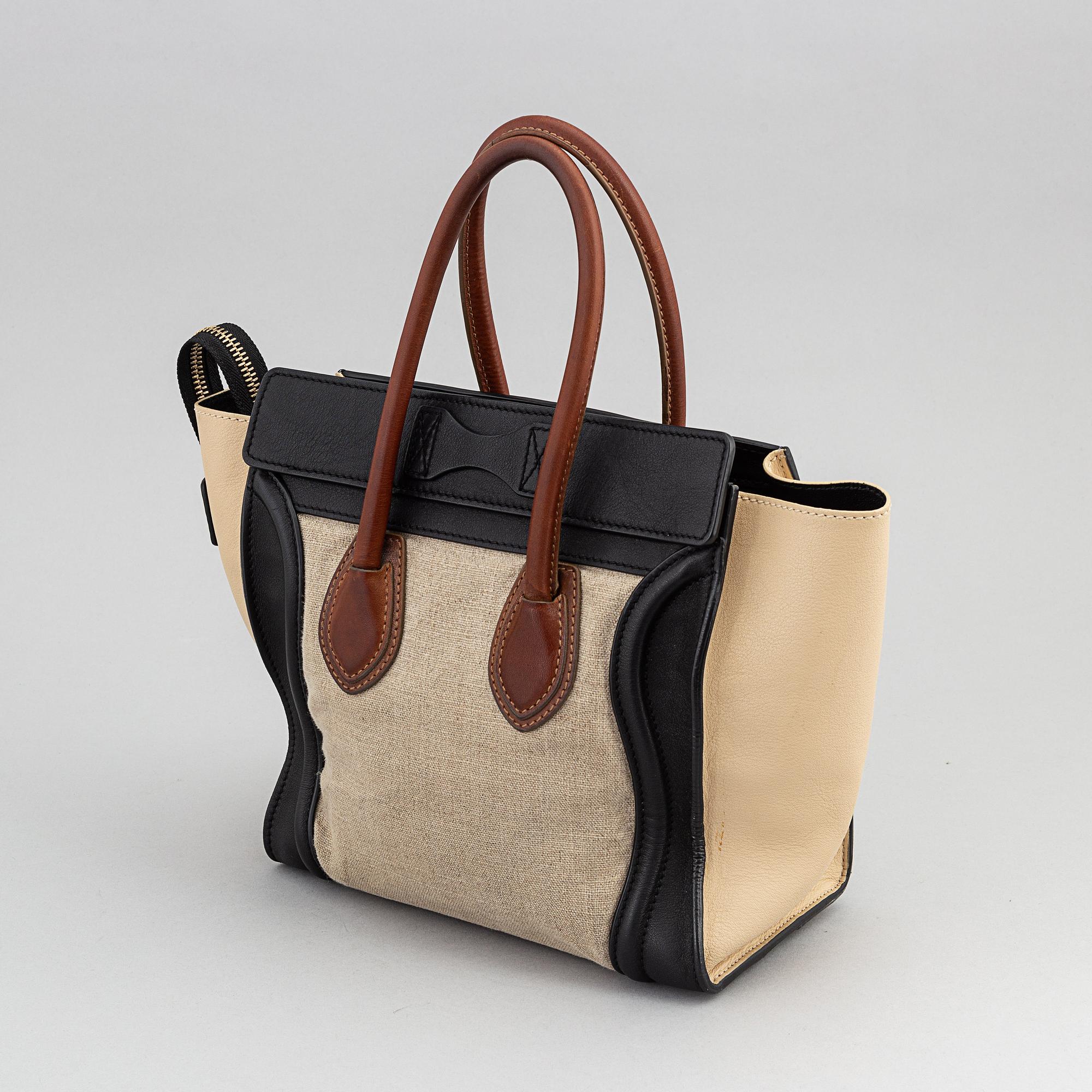 Céline, a canvas and leather 'Luggage' handbag.
