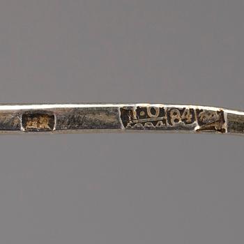 TESKEDAR, 6 st, förgyllt silver, Moskva Ryssland, 1894. Tot. vikt ca 69 g.