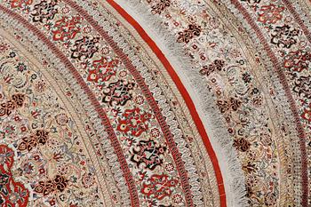 A carpet, Oriental silk, Diameter, 256 cm.