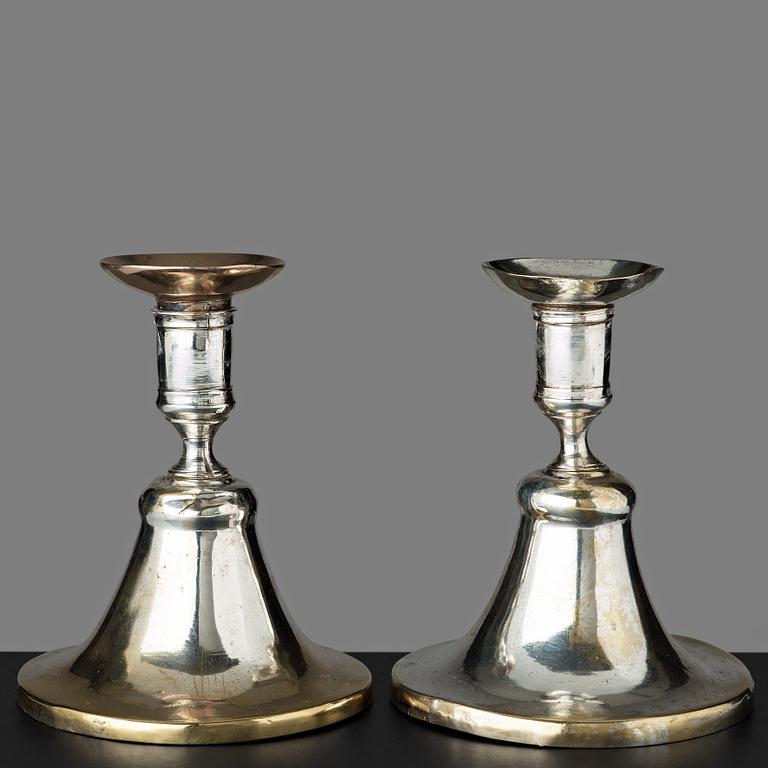 A pair of Swedish 18th century candlesticks.