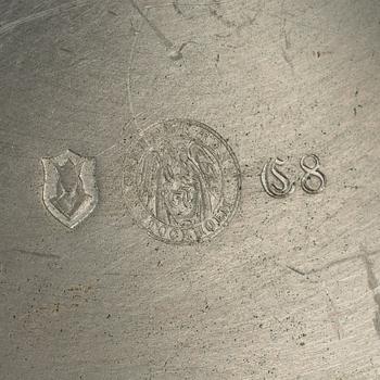 FIRMA SVENSKT TENN, a pair of pewter candle sticks, 1944.