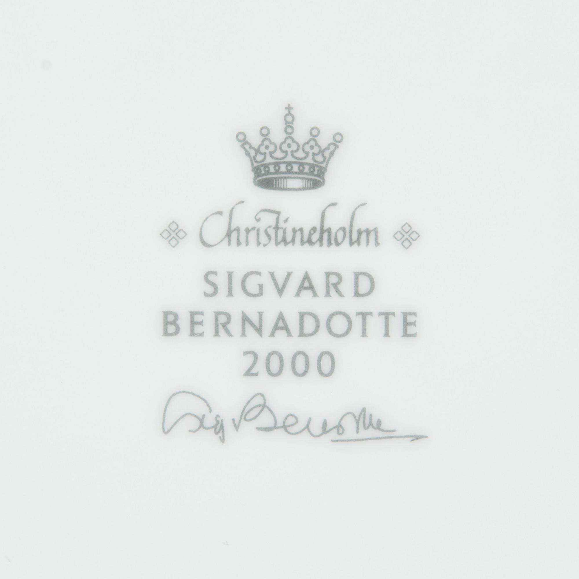 Sigvard Bernadotte, matservis, 53 delar, porslin, "Marianne Royal Blue", Christineholm, Millenniumserien 2000.