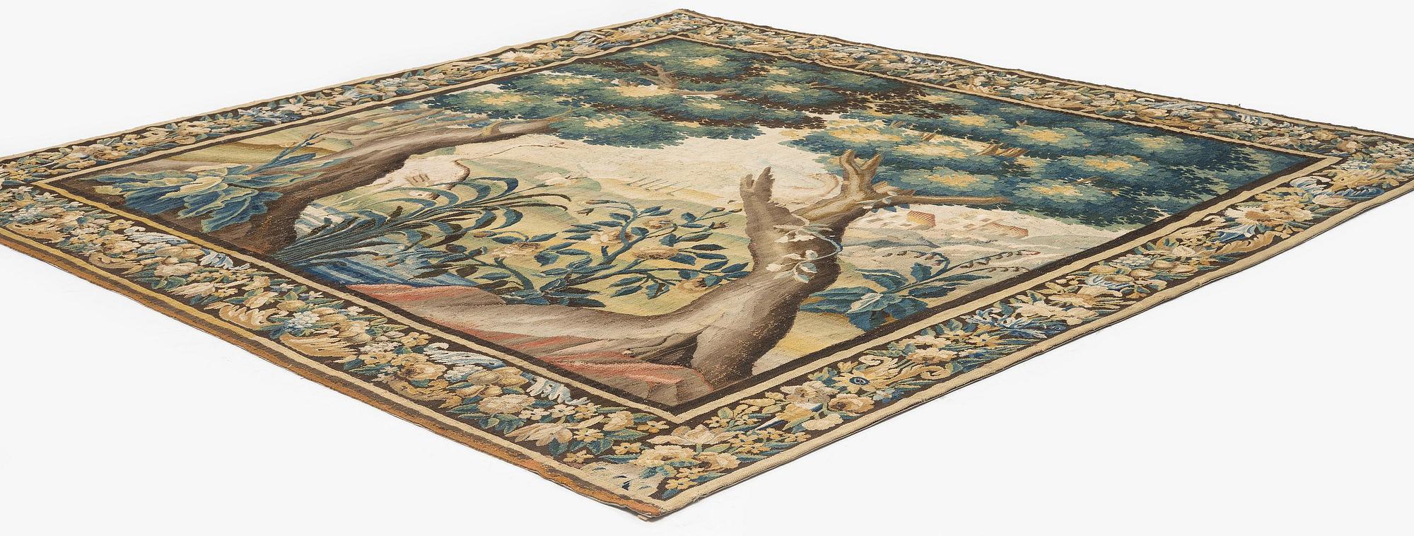 A Flemish 'verdur' tapestry, c. 283 x 290 cm, around 1700.
