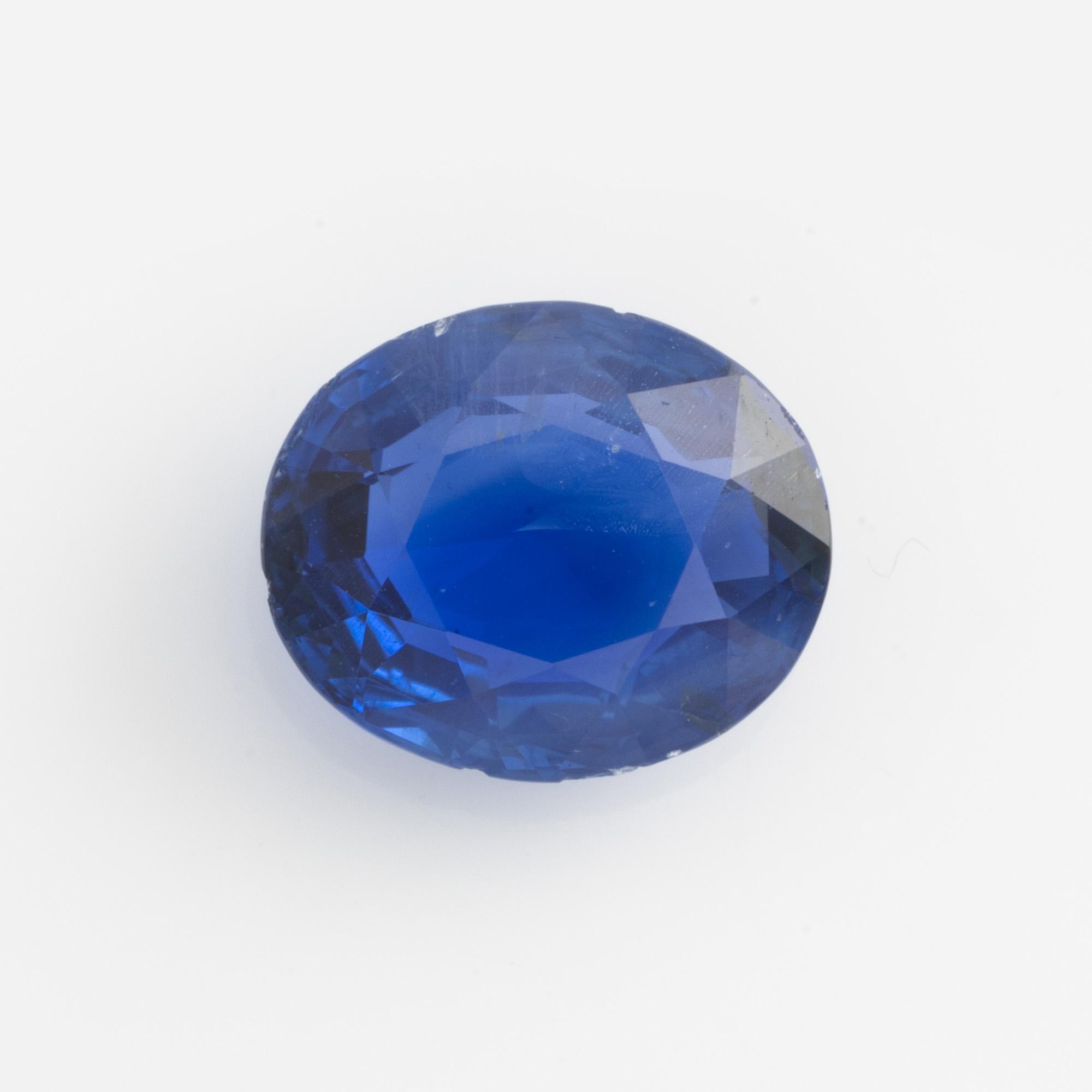 A loose sapphire.