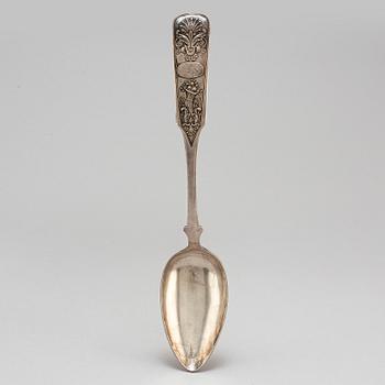 NIKOLAY DUBROVIN, large silver spoon, Moscow, Russia 1839.