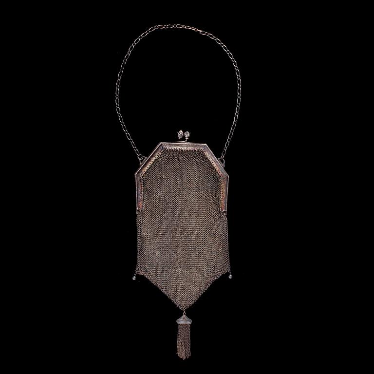HANDVÄSKA, silver. Peggy Brown. Vikt ca 143,8 g.