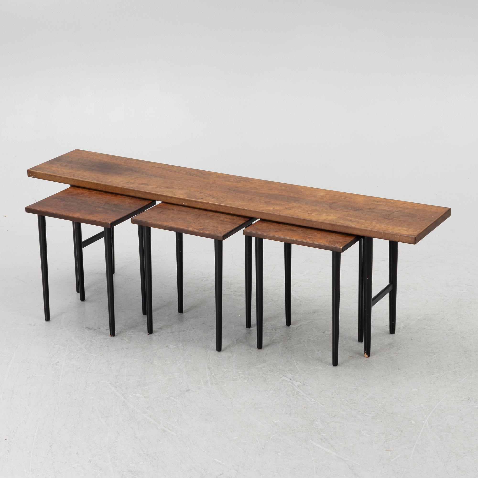Kurt Østervig, a 4-piece nesting table, Jason, Denmark, 1950's/60's.