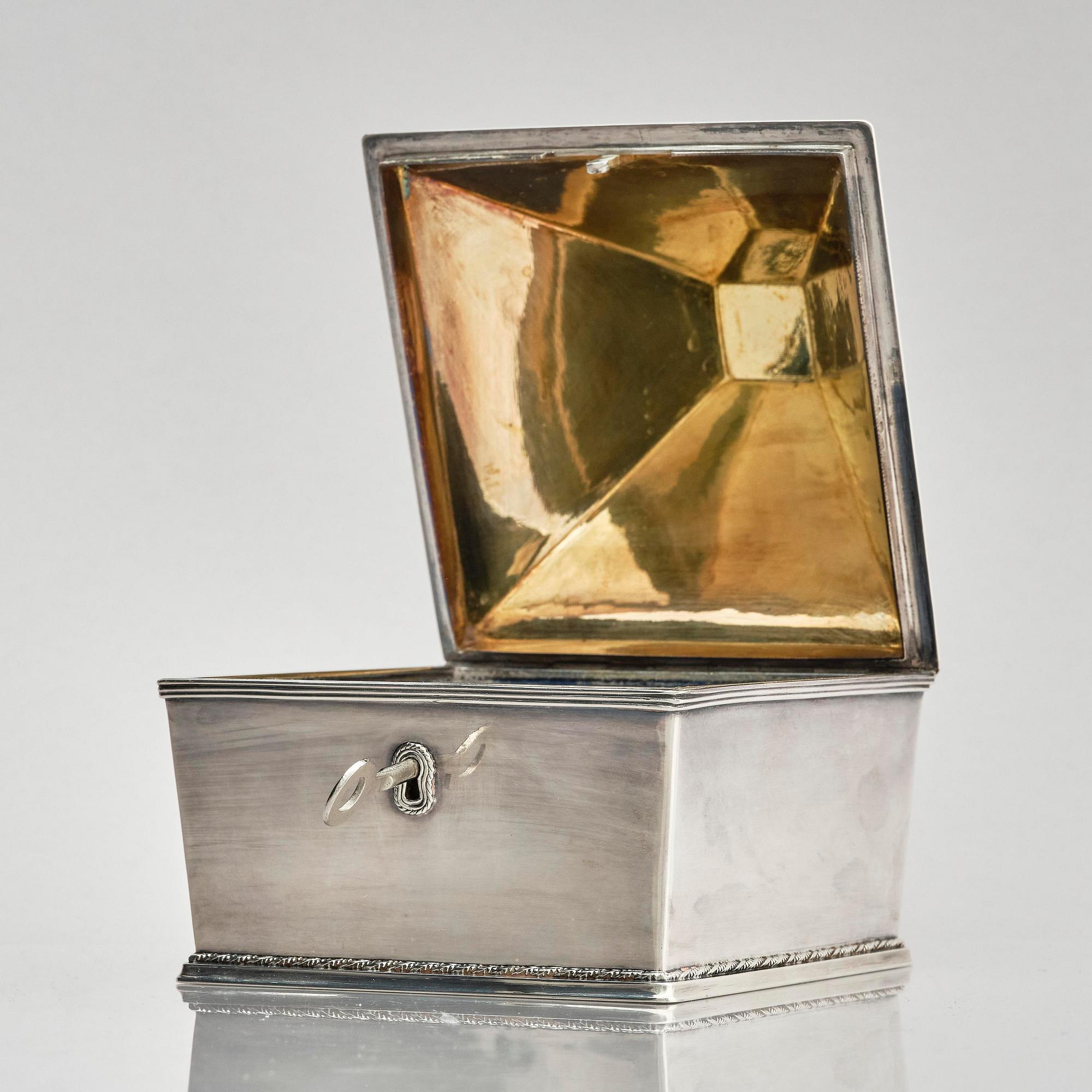 Sven-Arne Gillgren, a sterling silver box, GAB, Stockholm, Sweden 1948.