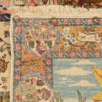 A rug, semi-antique Tabriz, ca 142 x 81 cm.