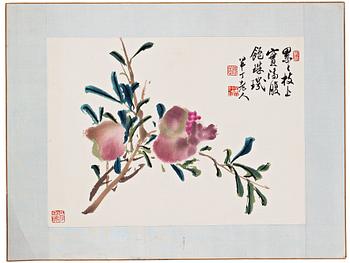 Two album-leaf, ink and colour on paper, after Chen Banding, 20th century.