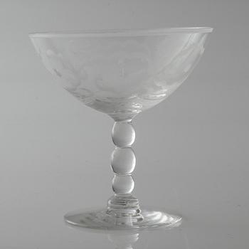 a glass set of table ware of 25 pcs by Johansfors, 20th century.