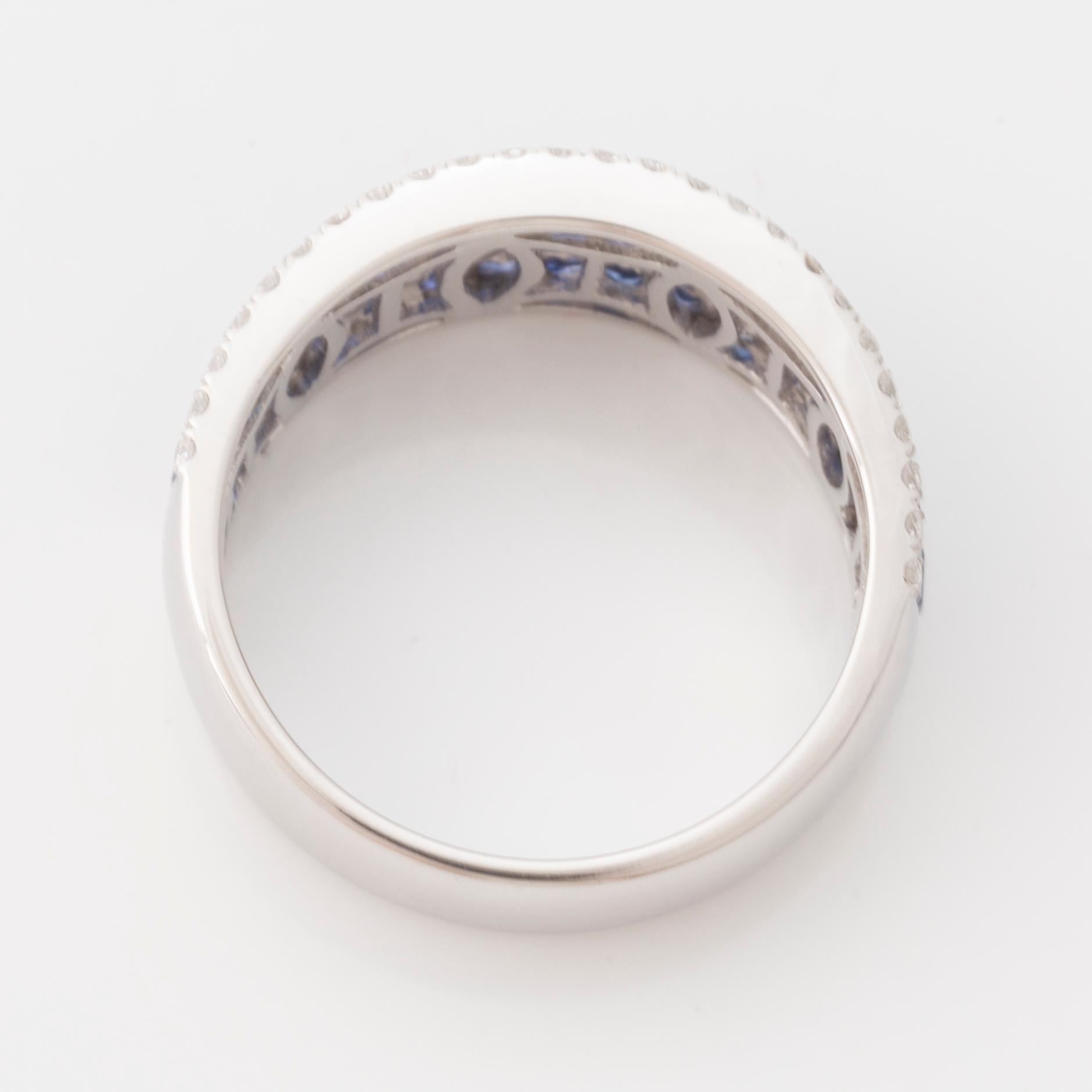 Sapphire and brilliant cut diamond ring.