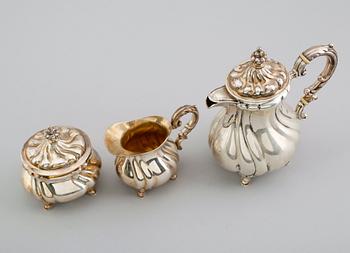 KAFFESERVIS, 3 delar, silver, 1937. Vikt ca 622 gram.
