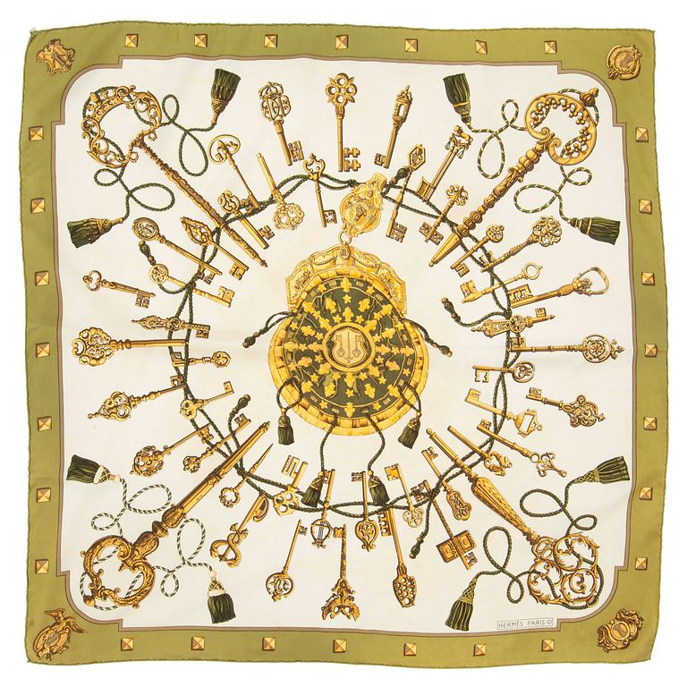 HERMÈS, silk scarf, "Les Clefs".