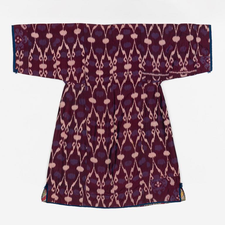 A silk Ikat Chapan, Central Asian, 1880s.