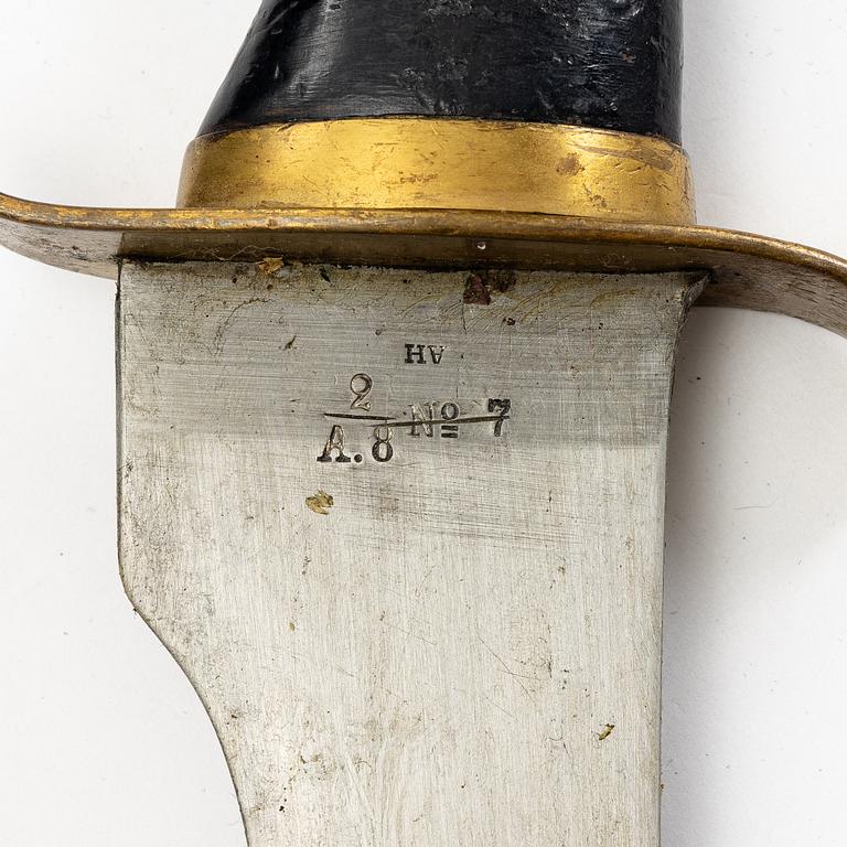Two Swedish cutlasses 1848 pattern,with scabbards.