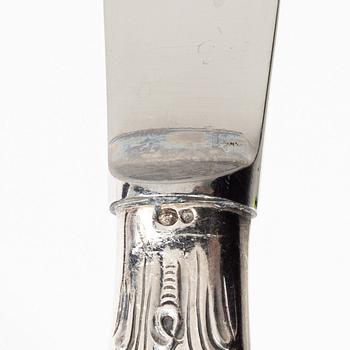 25 silver dessert/fruit flat ware, Brødrene Mylius, Norway.