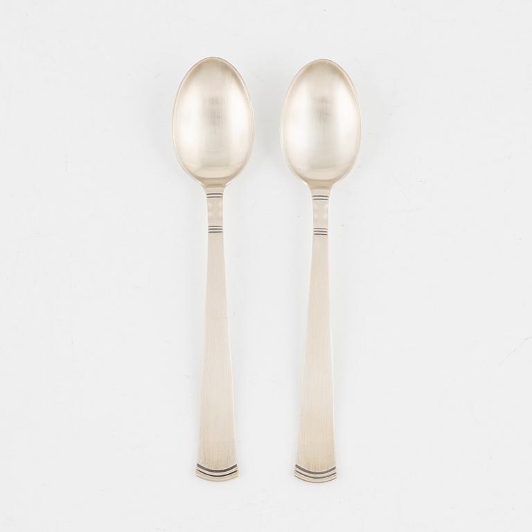 Jacob Ängman, a set of twelve 'Rosenholm' silver coffee spoons, jubilee edition, GAB, 1982.