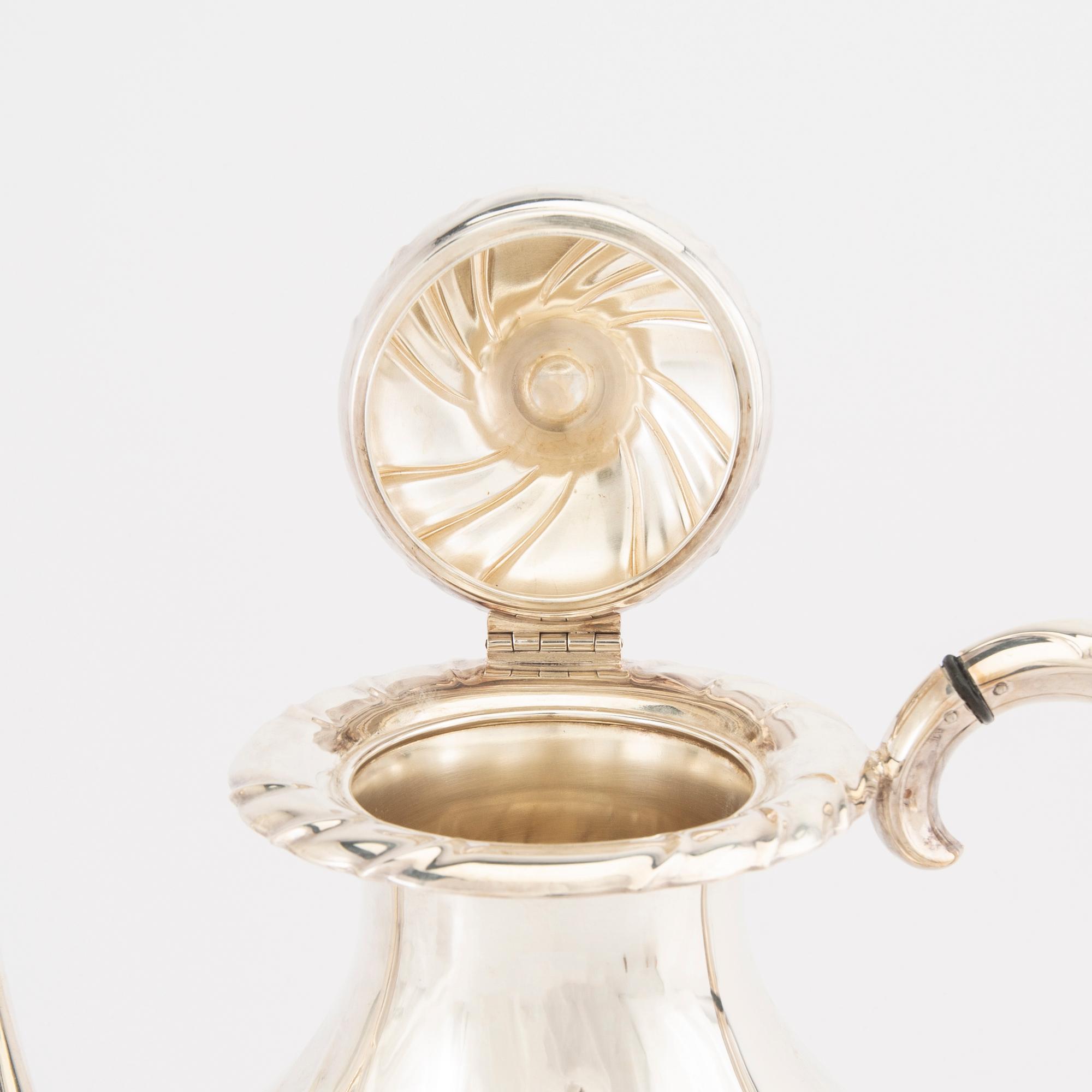 Kaffeservis 3 dlr silver svenska importstämplar 1900-tal.