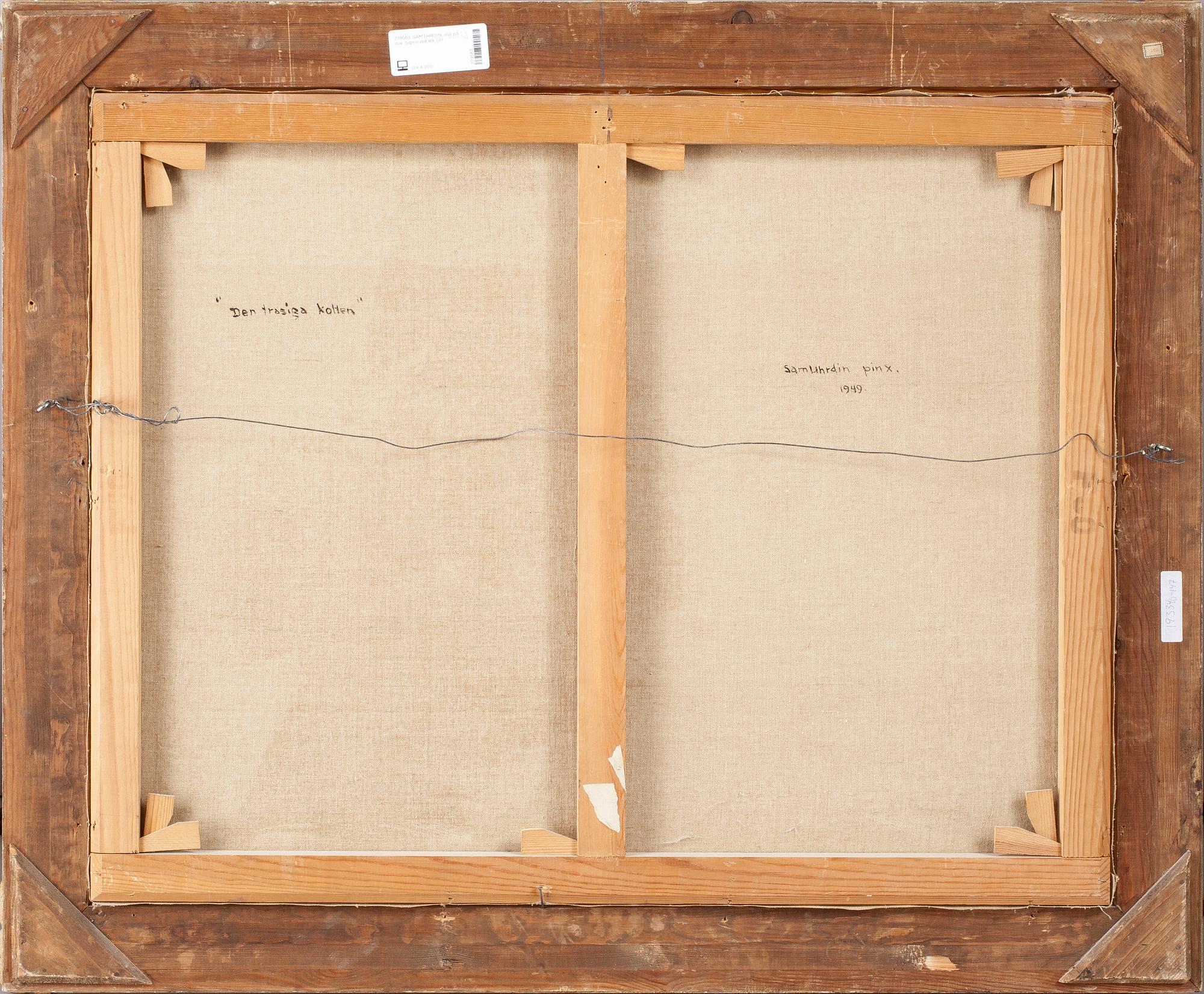 SAM UHRDIN, olja på duk. Sign o dat 49.