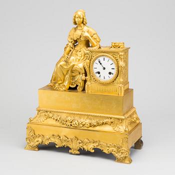 MID 19TH CENTURY MANTELPIECE CLOCK.