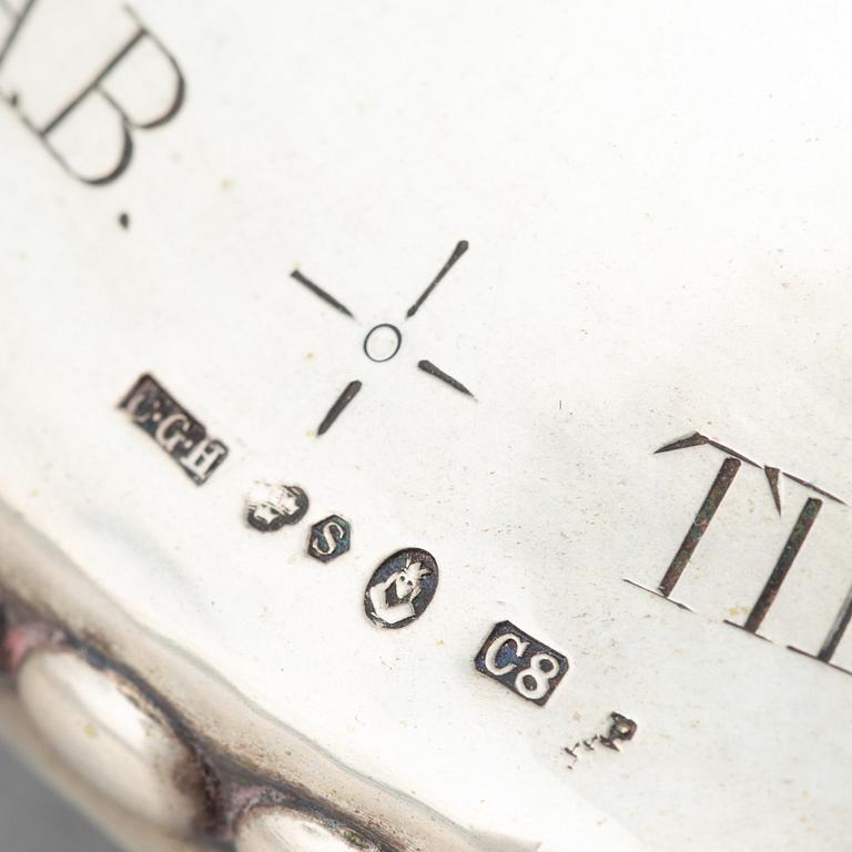 A Swedish silver table lamp, mark of C.G. Hallberg, Stockholm 1929.