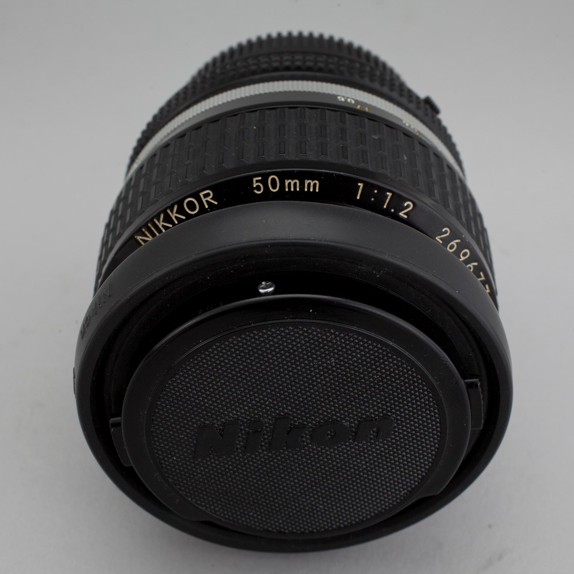 KAMERAOBJEKTIV, Nikon, Nikkor 50 mm 1:1:2, nr. 269677.