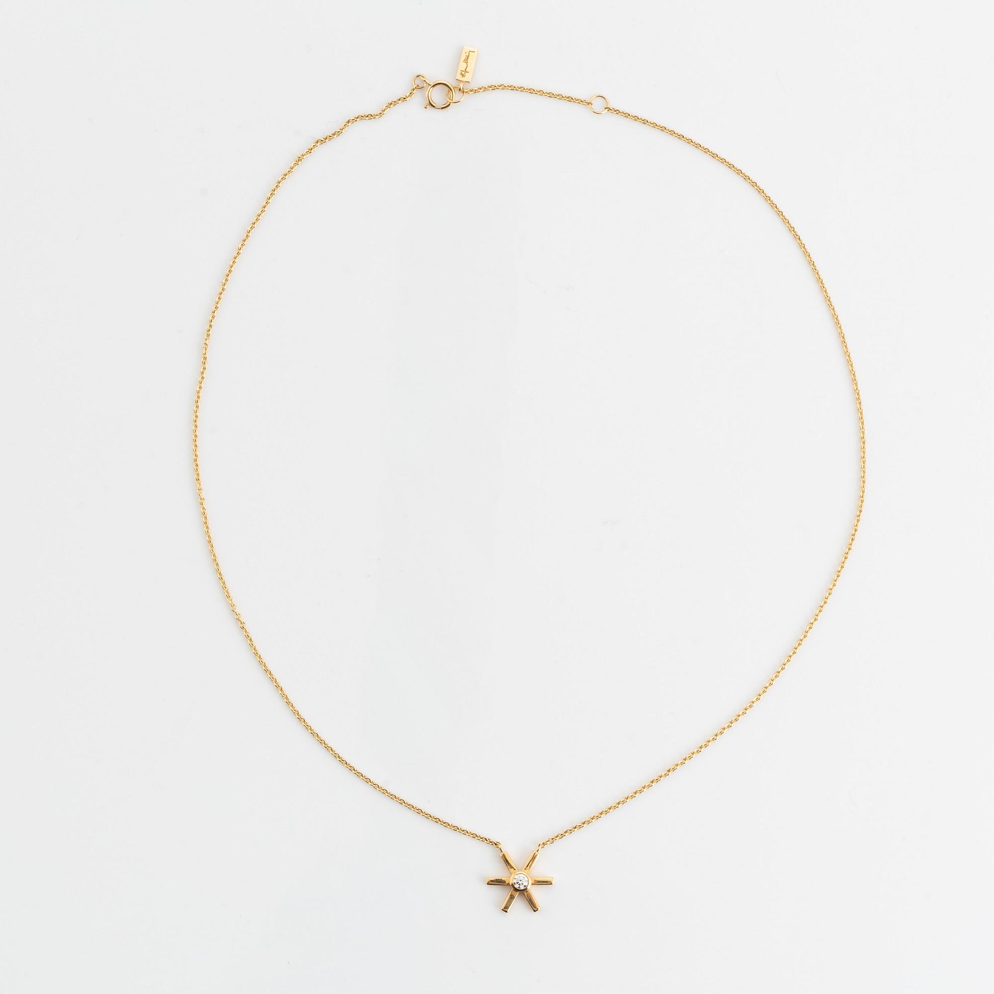 Efva Attling, collier, "Starflower", 18K guld med briljantslipad diamant.