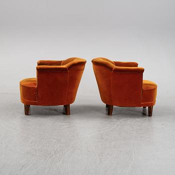 Otto Schulz, tillskrivna ,fåtöljer
ett par, 1940-tal.