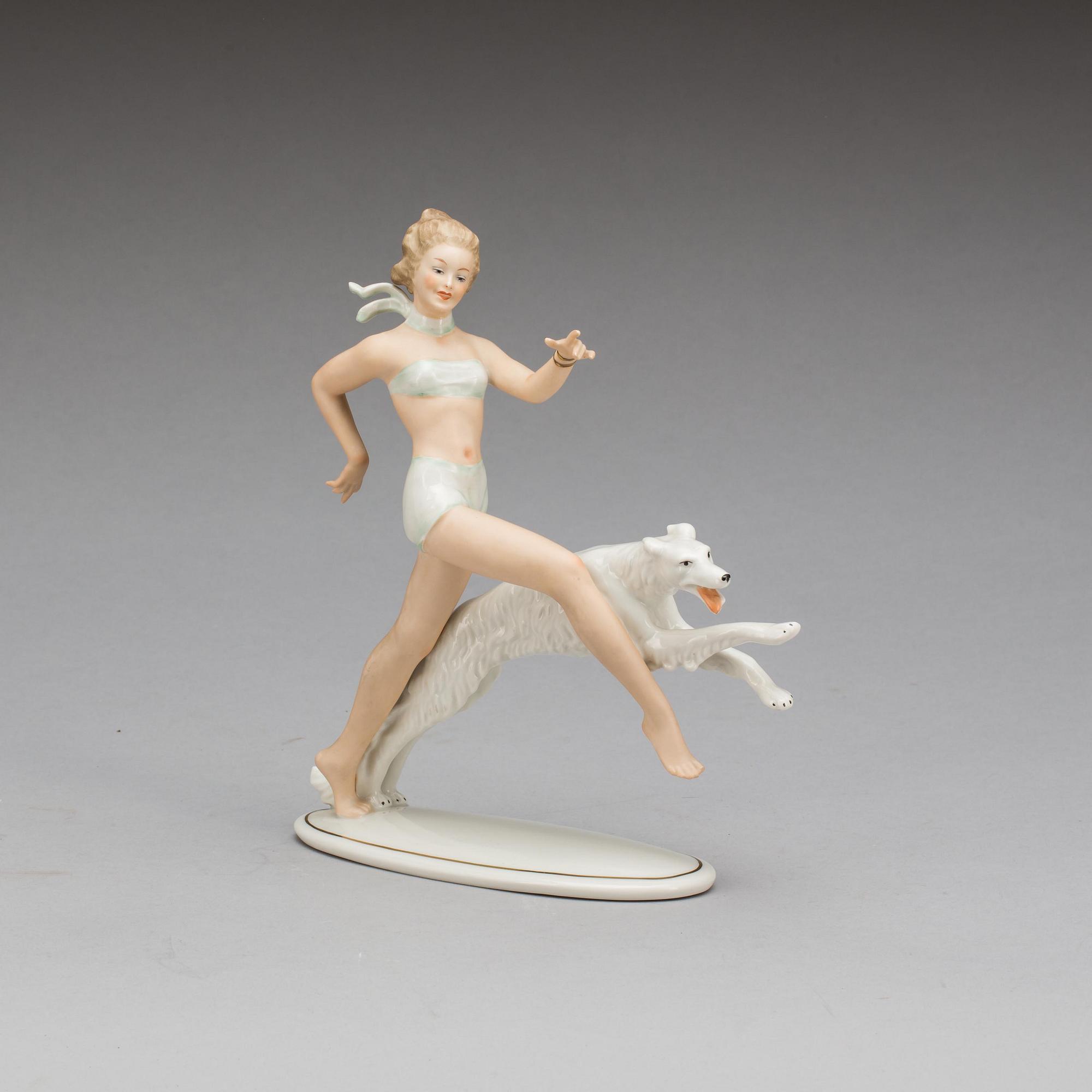 FIGURIN, porslin. Wallendorf, Tyskland. 1900-tal.