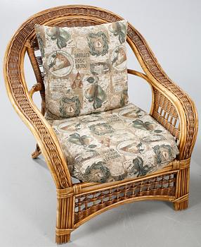 Four rattan furnitures from the second half of the 20th century.