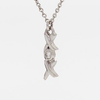 Tiffany & Co, Paloma Picasso, halsband, "XO", 18K vitguld och diamant.