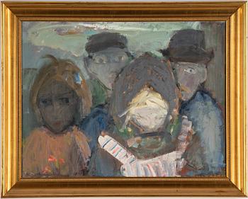 Ragnar Person, olja på pannå, signerad RP.