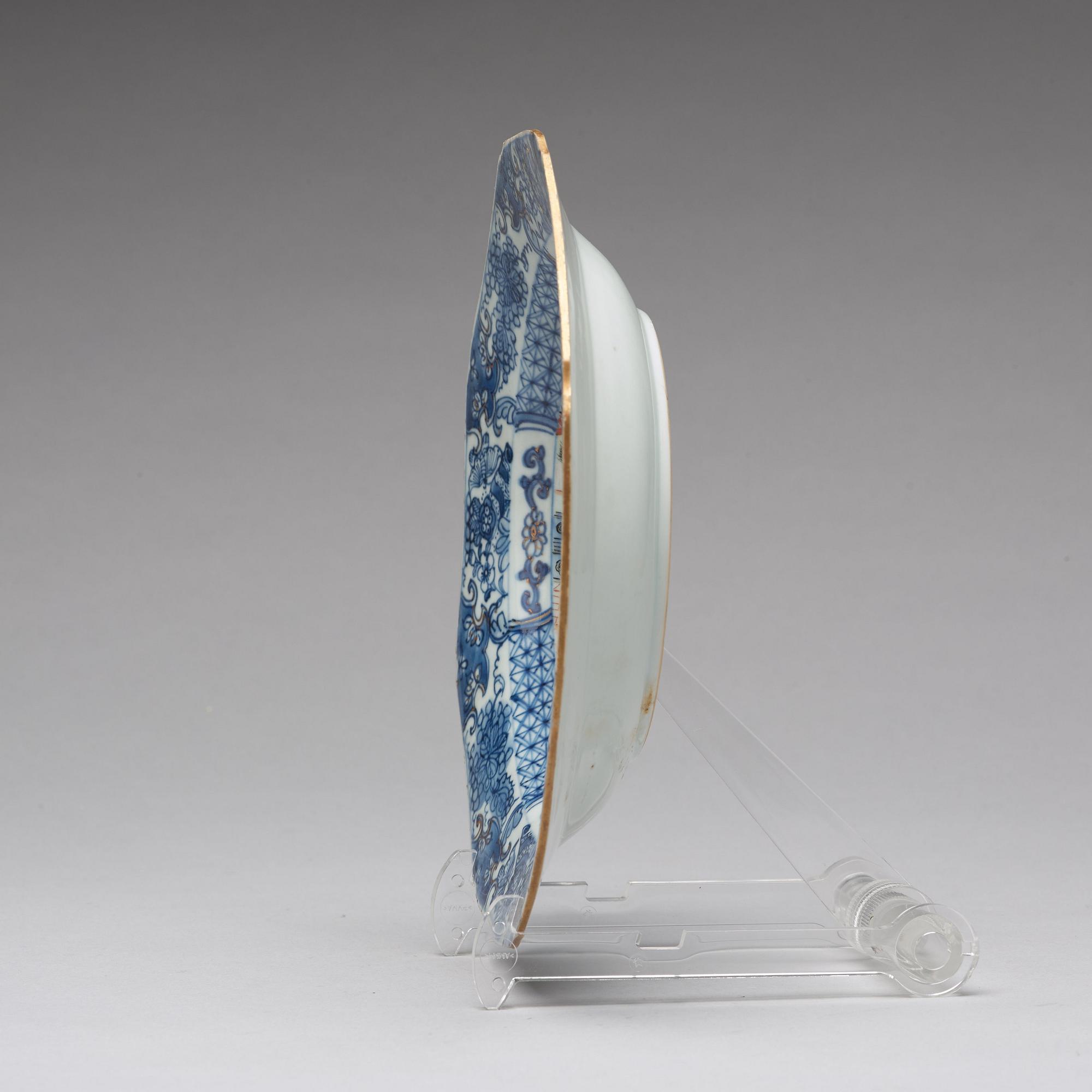 TALLRIKAR, sex stycken, kompaniporslin. Qingdynastin, Qianlong (1736-95).