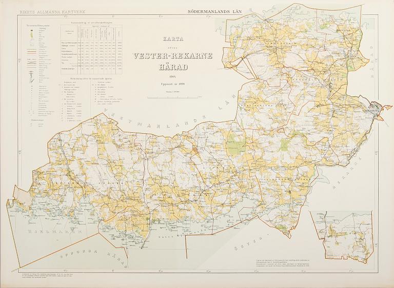 KARTOR över Södermanland, sekelskiftet 1900.