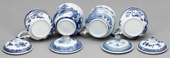 CREMEKOPPAR, 4 st, porslin, Kina, porslin, Kina, 1700-/1800-tal.