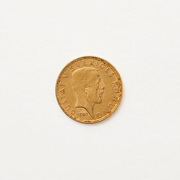 Gold  coin, Gustav V, Sweden, 5 kronor, 1920.