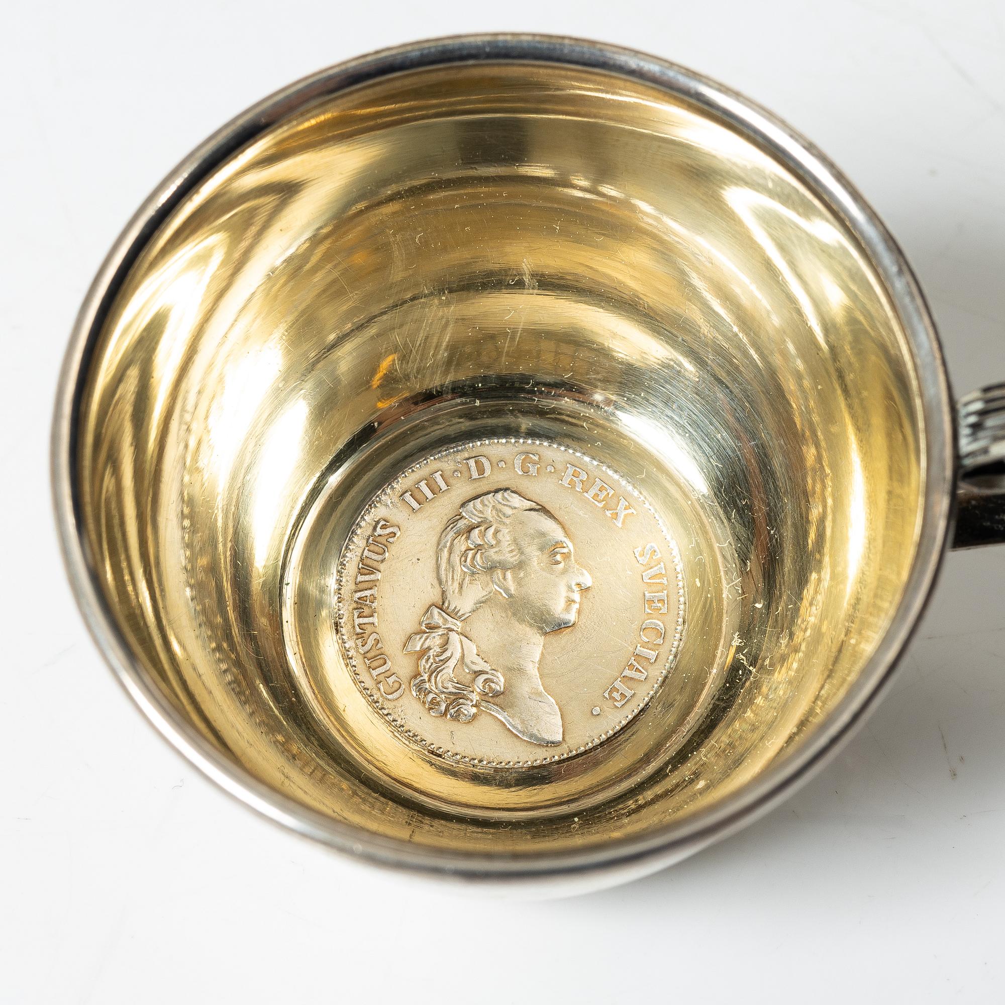 Punch cups, 6 pcs, silver, CG Hallberg, Stockholm 1917.