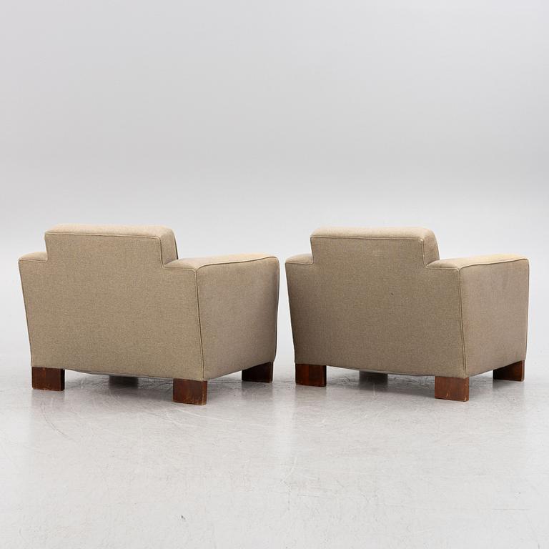 A pair of easy chairs, Swedish Modern, 1930s.