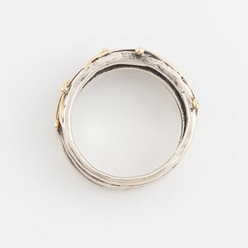 By Birdie, silver and rose cut diamond ring.