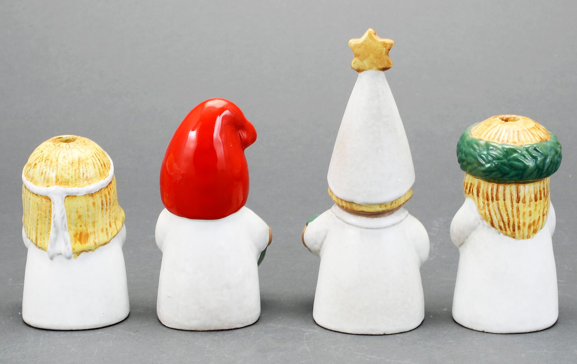 FIGURINER, 4 st, stengods, Lisa Larson, Gustavsberg.