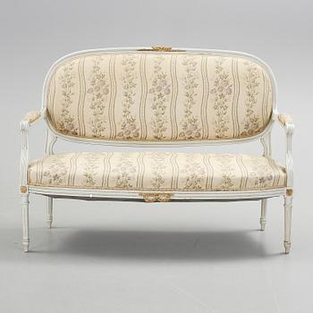 SOFFGRUPP, 5 delar, gustaviansk stil, 1900-tal.