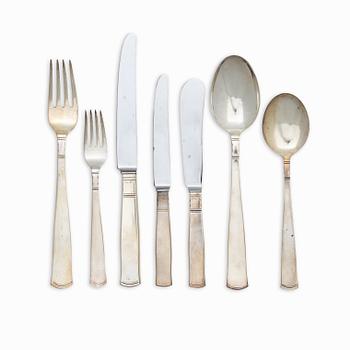 Jacob Ängman, A Swedish silver cutlery set,  "Rosenholm", GAB, including Stockholm 1962 (79 pieces).