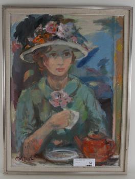 GERTRUD WRÅKE-LINDQVIST, olja på pannå, sign.