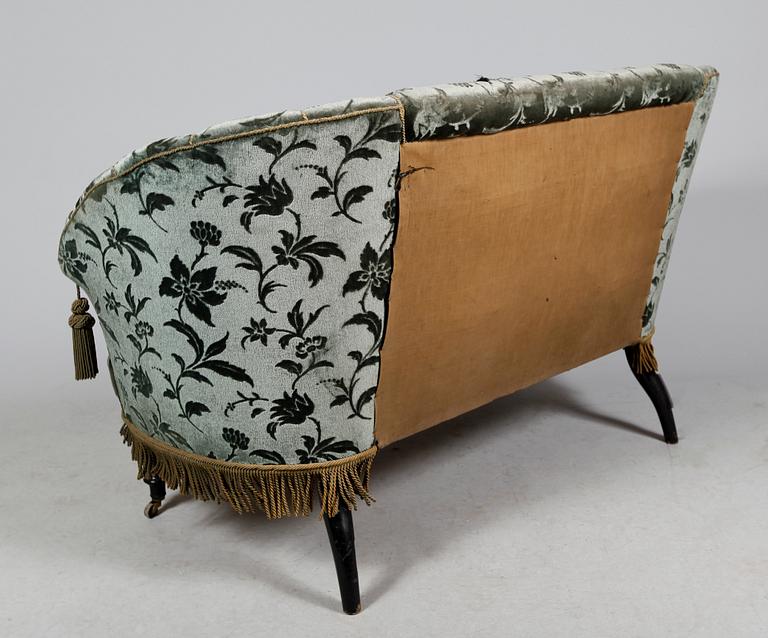 SALONGSMÖBEL, 5 del, tapetserarstil, nyrenässans, sent 1800-tal.