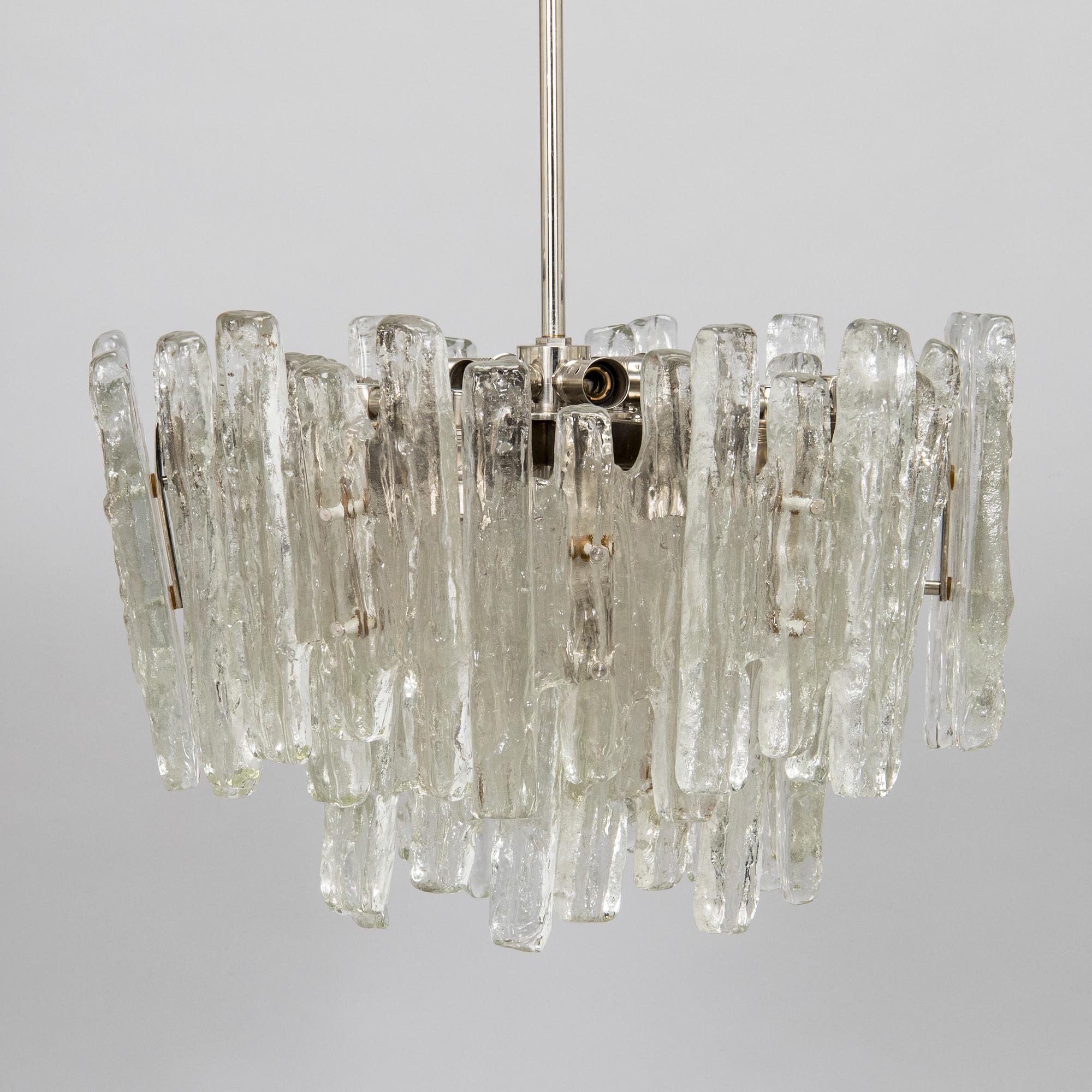 Taklampa, "Ice block chandelier", J.T Design, Kalmar, Österrike, 1960-tal.