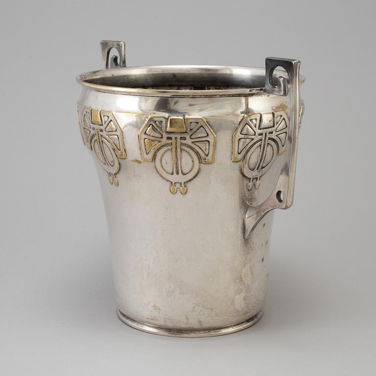 A silver plated art nouveau wine cooler early 20th century.